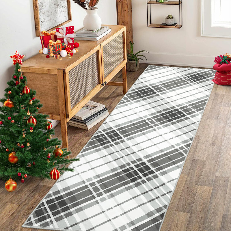 Striped Machine Washable Rugs Geometric Modern Non-Slip Rug for Living Room Bedroom Nursery Dining Table Bedside Decor