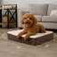 Lit orthopédique pour chien 2 couches PETMAker - 20 x 15 pour animaux de compagnie, brun-20768937-20782102