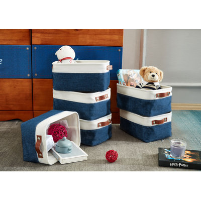 Decomomo Foldable Storage Bin | Collapsible Sturdy Cationic Fabric Storage Basket Cube W/Handles