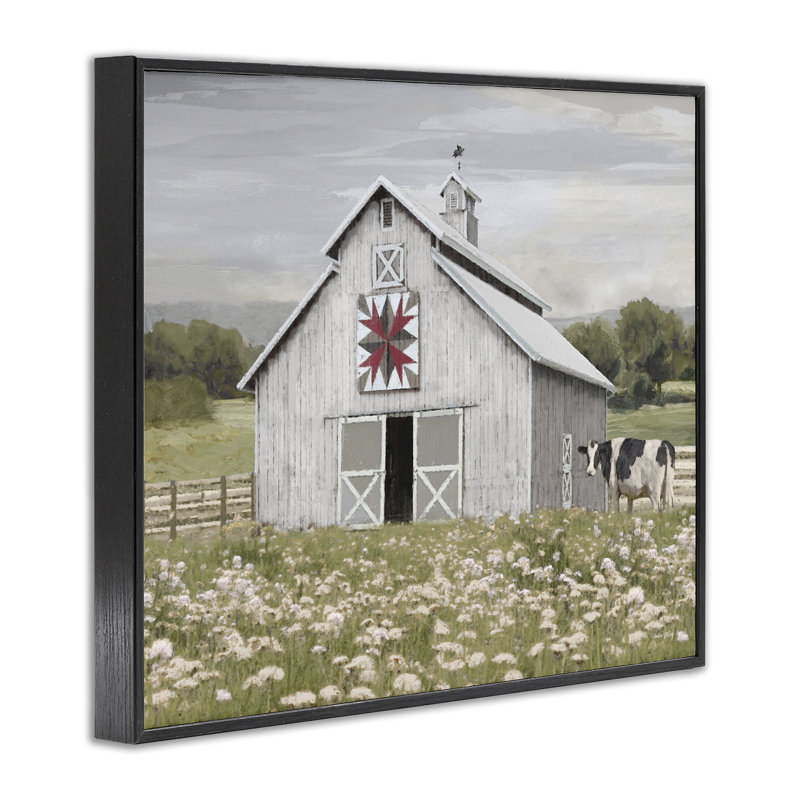  «Rustic Barn Meadow», estampe numérique encadrée par Amber Sterling, H 11 po x l 14 po, Giclée encadrée noir minuit