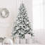 Arbre de Noël avec 1100 pointes, arbre à charnières enneigé réaliste PE + PVC avec support en métal, arbre de Noël artificiel complet pour la décoration des Fêtes-1604360374