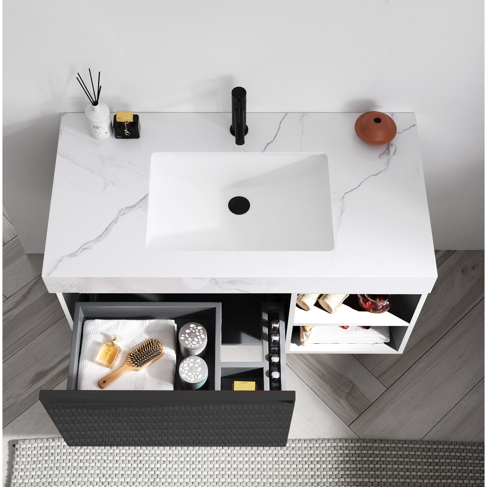 Noam 42'' Single Bathroom Vanity, Matte Black