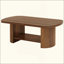 Table basse ovale Mid-Century à 2 niveaux avec tablette de rangement pour le salon