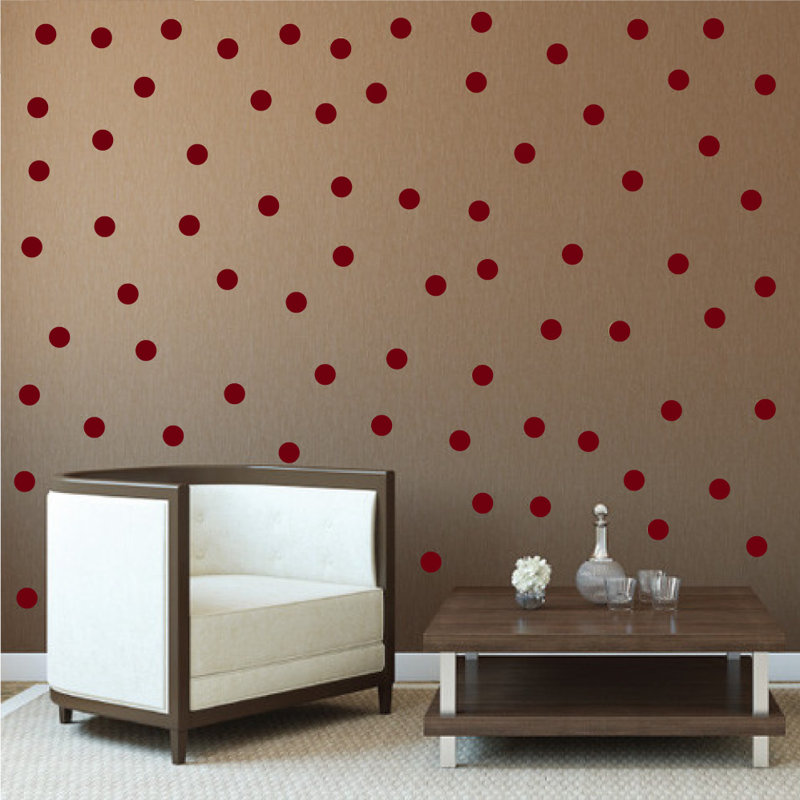 Adhésif décoratif à pois, Bourgogne, H 48 po x l 78 po x P 0,01 po