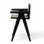 27 po, tabouret de bar minimaliste moderne avec siège canne, structure en bois massif, finition naturelle-908988638