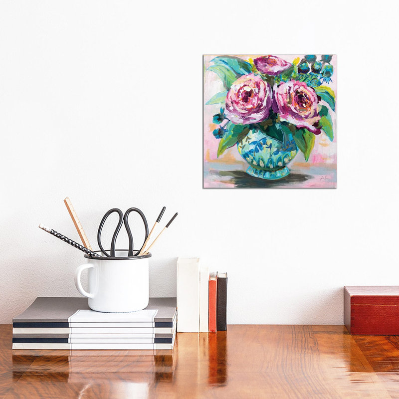Pink Peonies II 1 Piece Wrapped Canvas Wall Art, 30.48cm H x 30.48cm W