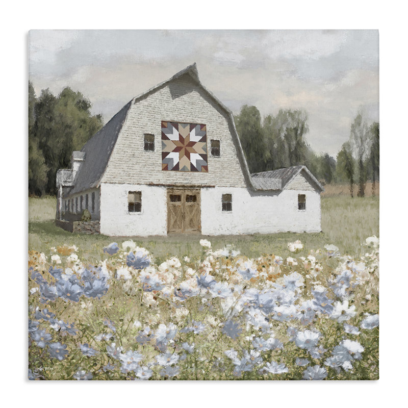  Art mural sur toile "Meadow View & Barn" par Amber Sterling, H 17 po x l 17 po