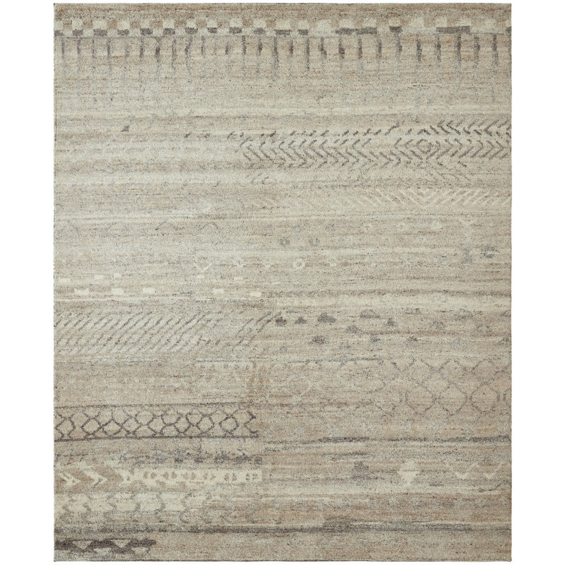 Tapis en grès noué à la main Nomad Haven, 9 pi x 12 pi