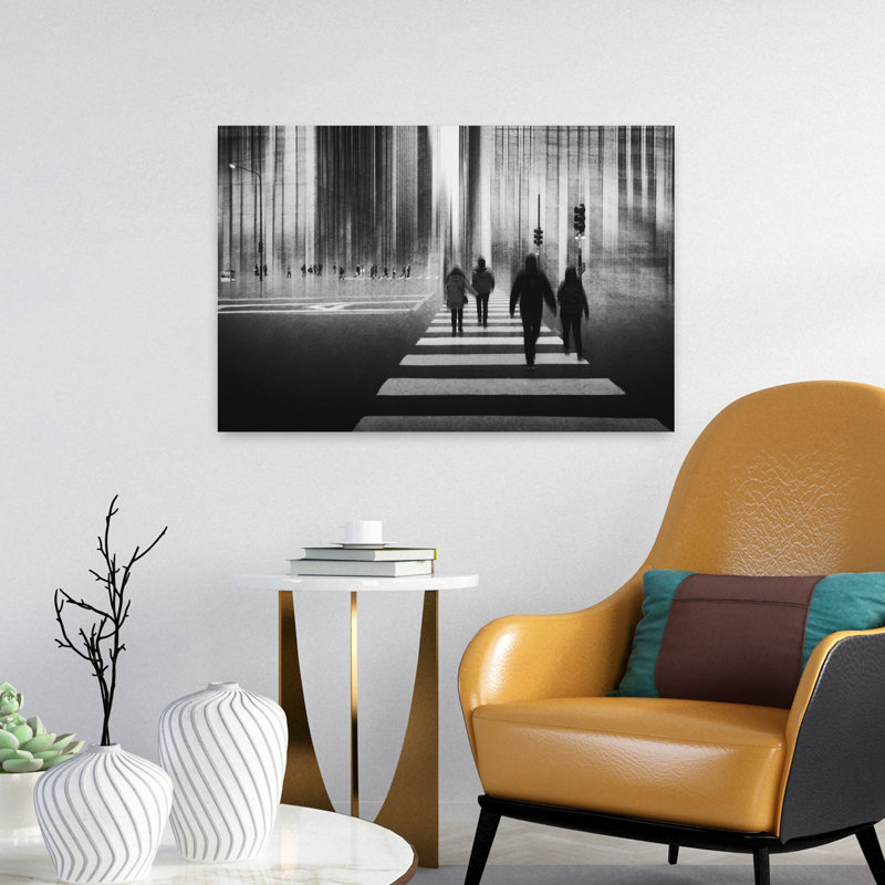 Art mural vert zébré contemporain, H 16 po x l 24 po