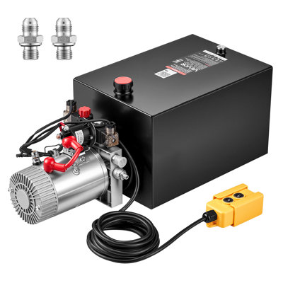 20 Quart Hydraulic Pump, Double Acting Dump Trailer Pump, 3200PSI Max Relief Pressure, 0.91 GPM Flow Rate, DC12V 1.6KW Hydraulic Power Unit for Dump Trailer Car Lifting (Horizontal Installation)