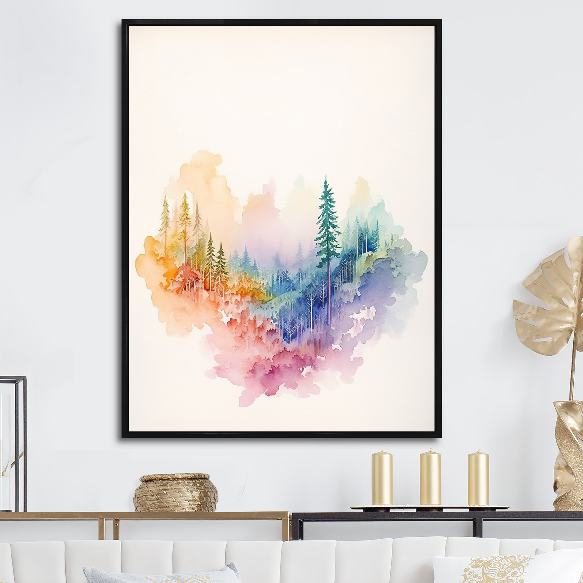 Millwood Pines Minimalism Mountain Rainbow Scenery I On Canvas Print ...