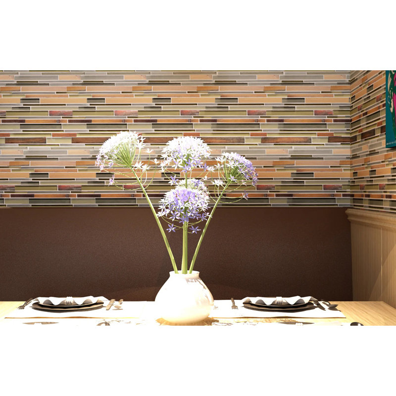 Carrelage mural mosaïque en verre 12 po x 12 po Ambergris Reed