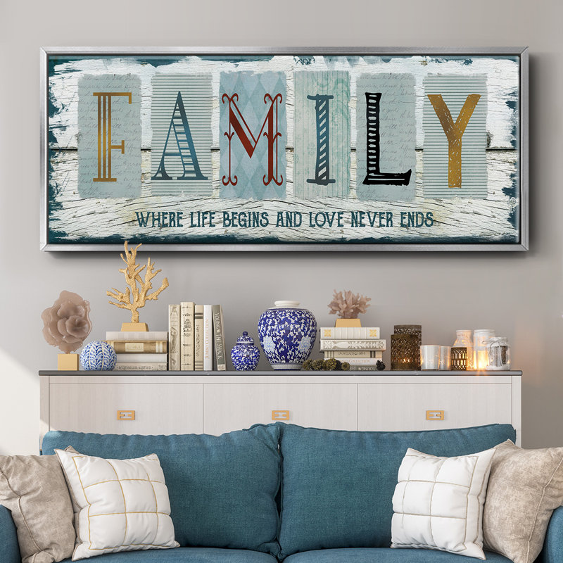 «Family Where Life», toile encadrée, H 8 po x l 20 po