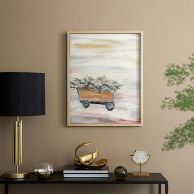 «Christmas Holiday Art CCXL III», reproduction d'art encadrée - bois massif