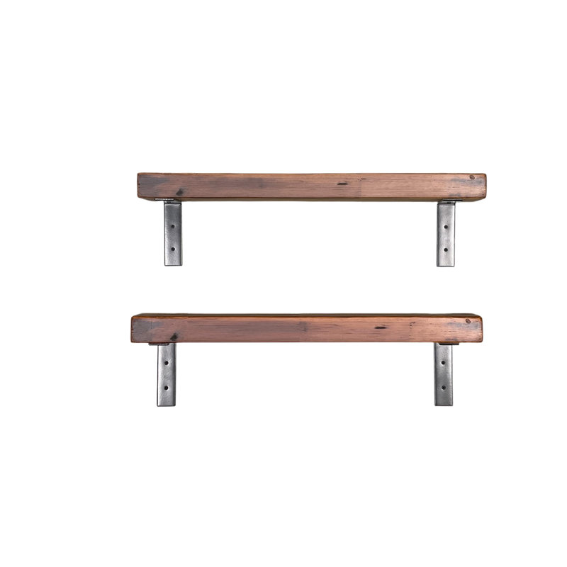 2 Piece Pine Bracket Shelf, 7.25" H x 36" W x 6" D
