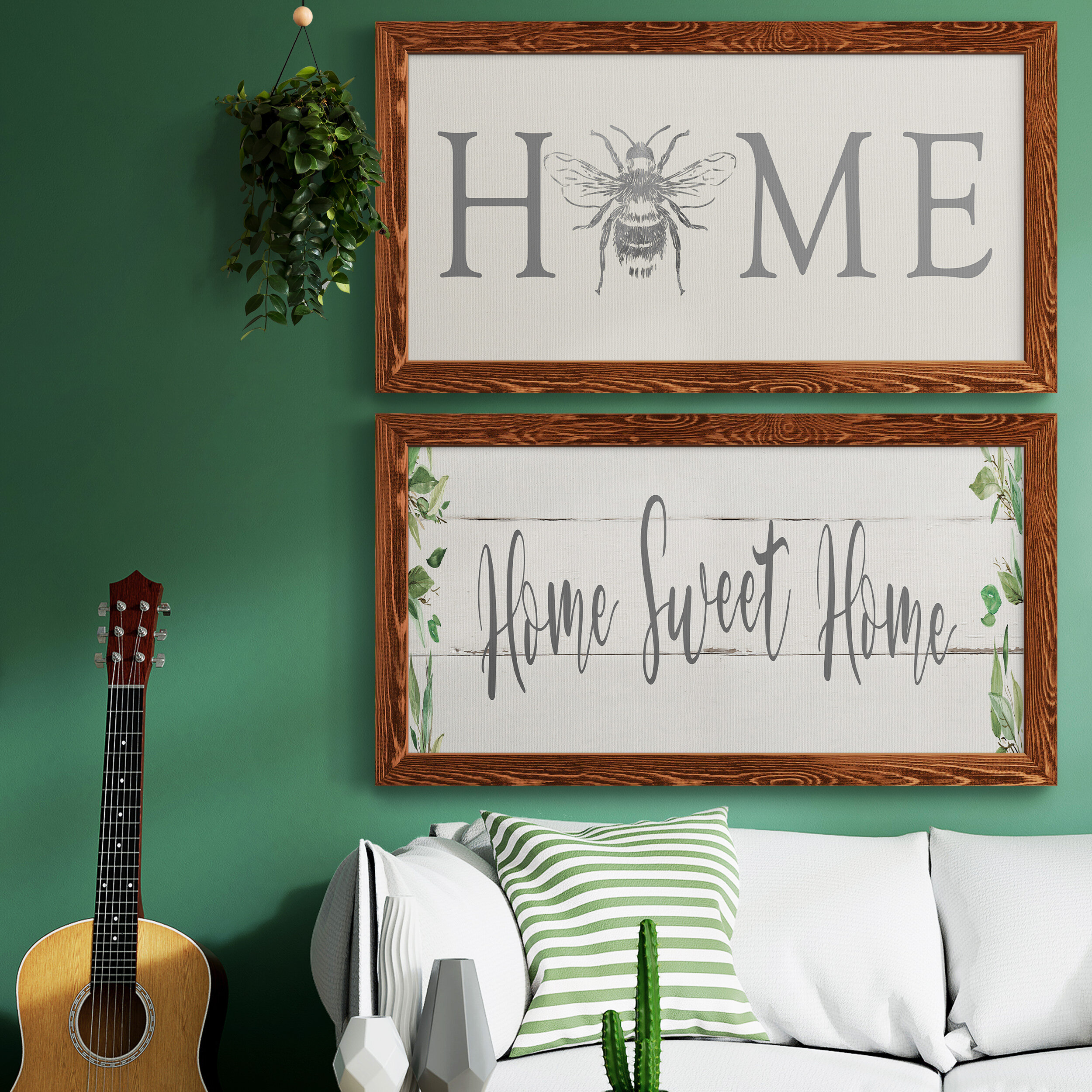 Gracie Oaks Bee Home - Picture Frame Textual Art Print on Canvas | Wayfair