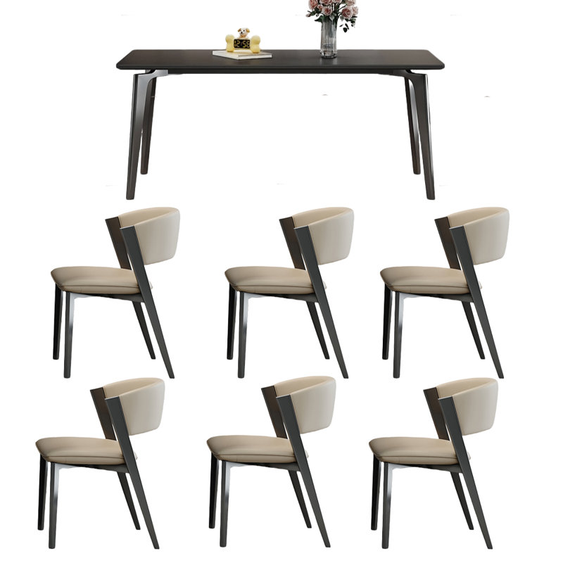 Ensemble simple de table de salle à manger et de chaises, H 29,52 po x L 70,86 po x l 35,43 po