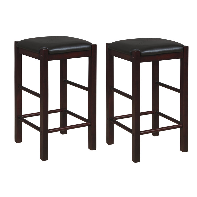 Loria Upholstered Faux Leather Counter Stool, Espresso/Black