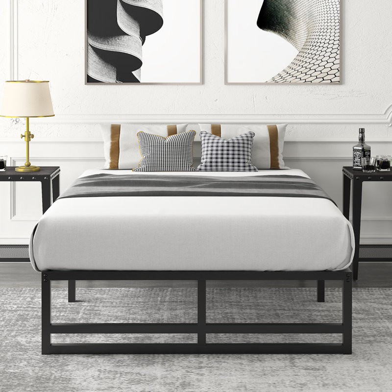 Aula 14'' Metal Platform Bed, Twin