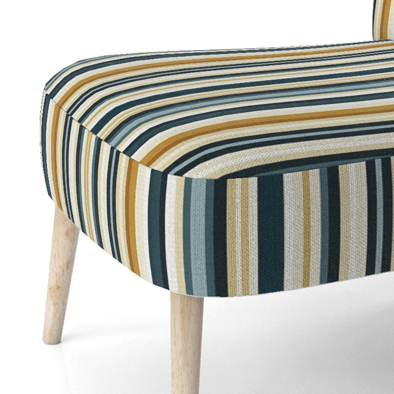 Chaise d'appoint rembourrée, bleu sarcelle et brun