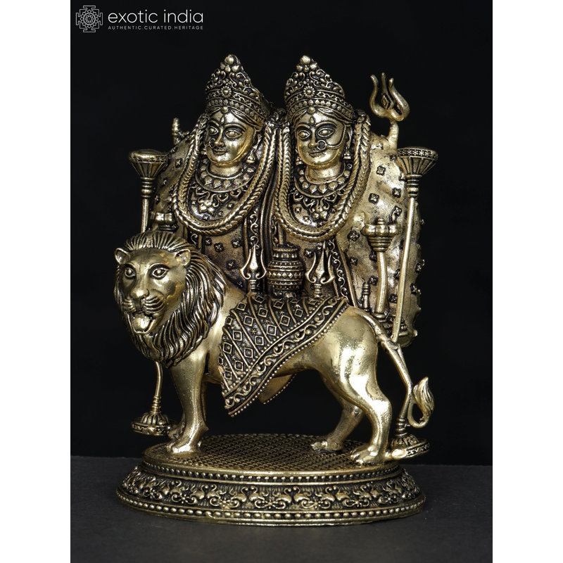 4 Inch Small Chamunda Devi Brass Statue