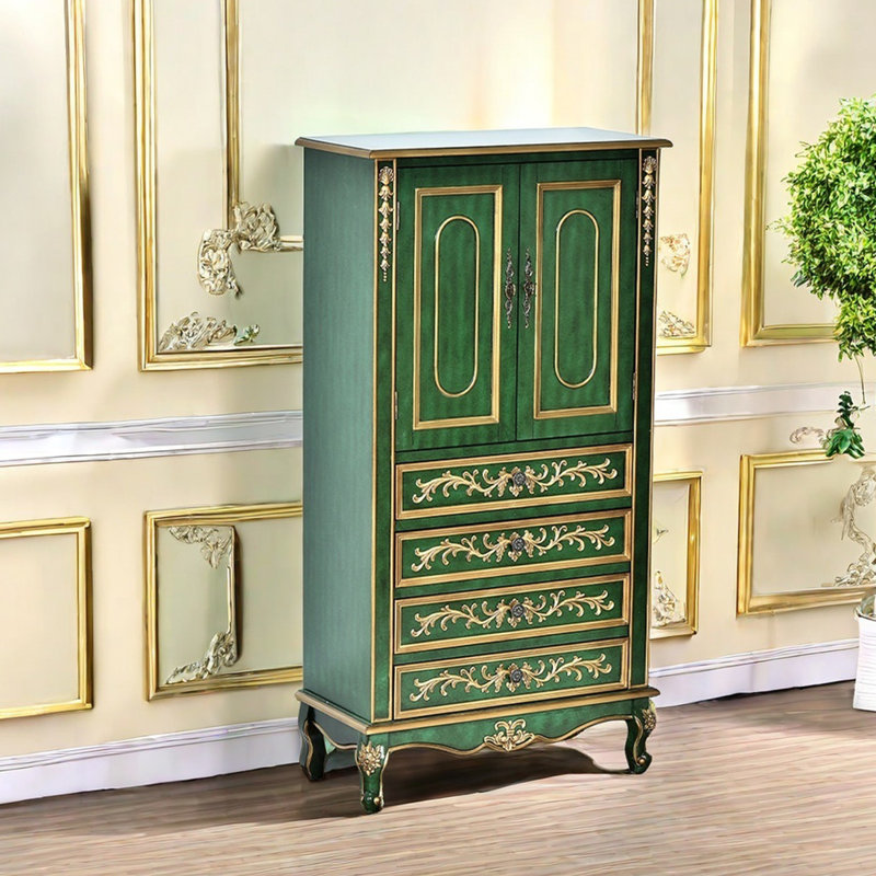Two-door accent cabinet with adjustable storage