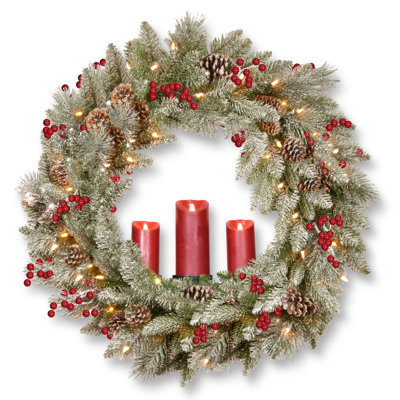 Faux Lighted Berry 36'' Wreath