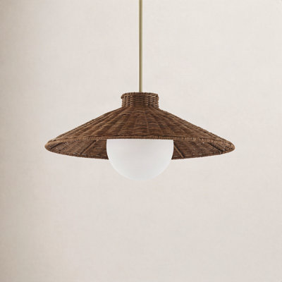 Dimmable Rattan Single Light Pendant