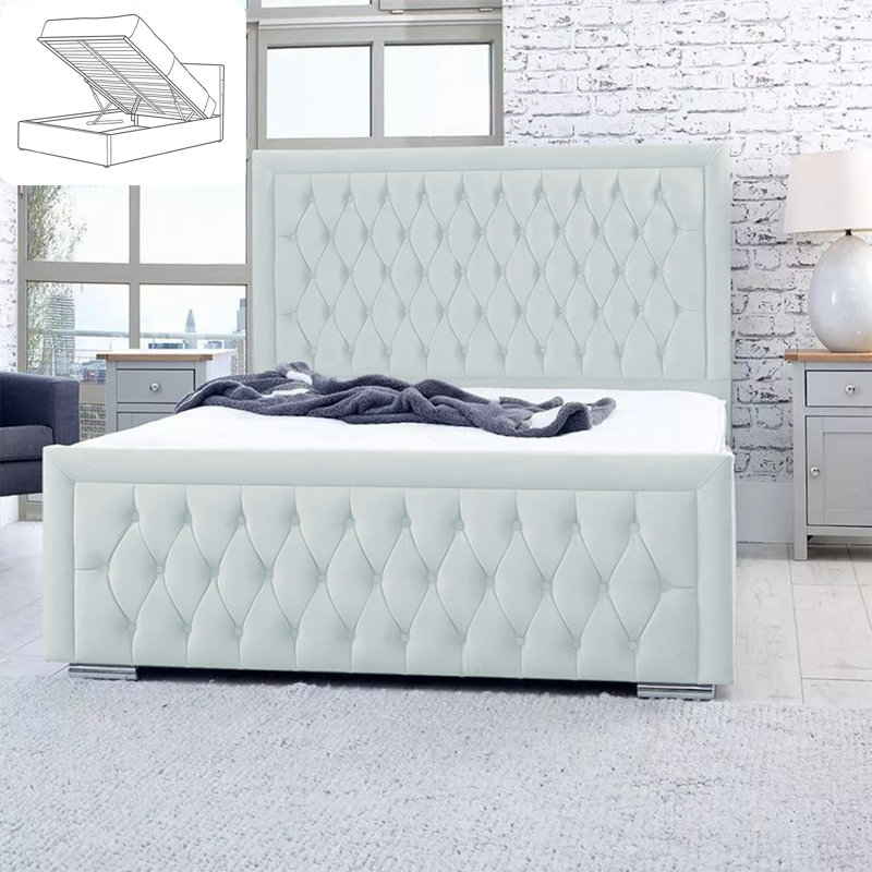 Chanoa Upholstered Ottoman Storage Bed, Super King (6'), Green