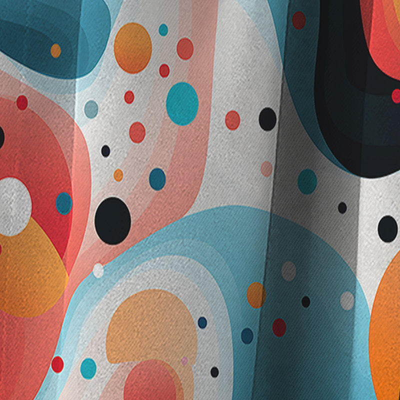 Cheerful Polka Dot Swirl Dance - Rideau abstrait - Rideau abstrait occultant - 1 panneaux, L 52 po x L 90 po