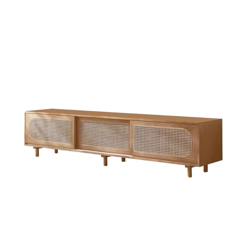 Meuble télé rétro en rotin, Brun orangé