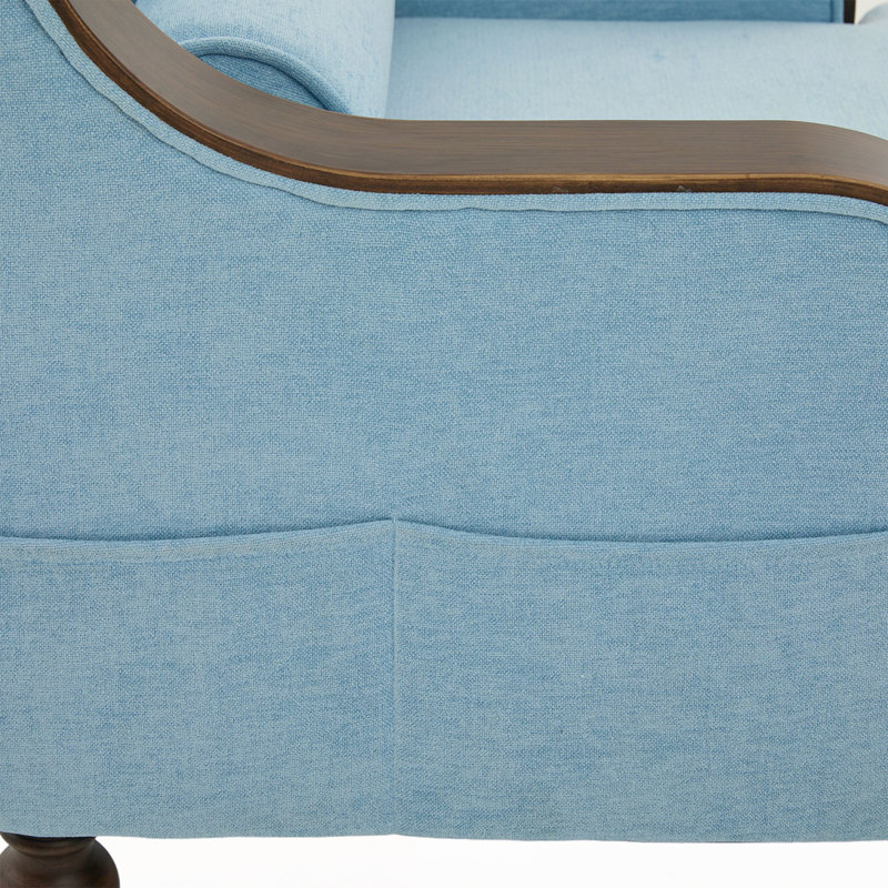 Chaise longue surdimensionnée en chenille, Bleu clair