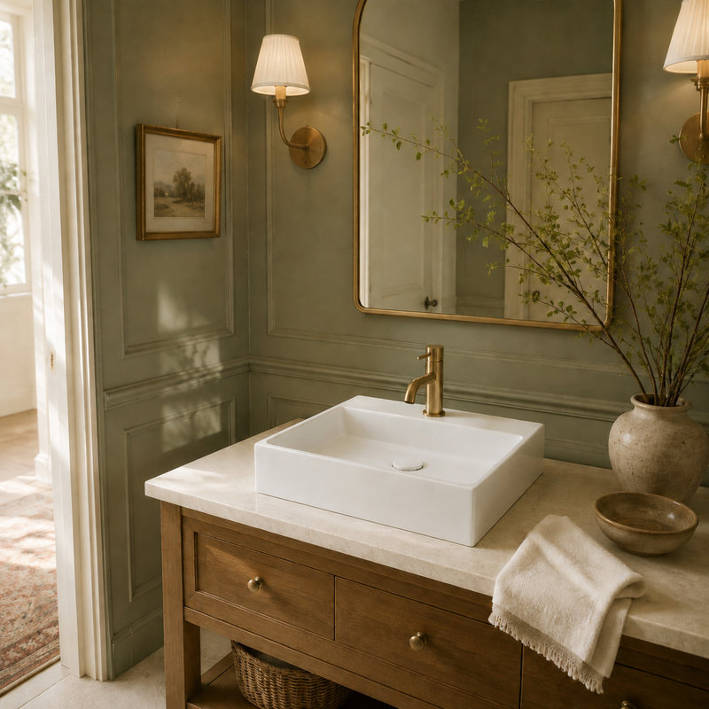 Turing 19.69'’ Vessel Bathroom Sink in Fireclay with Drain