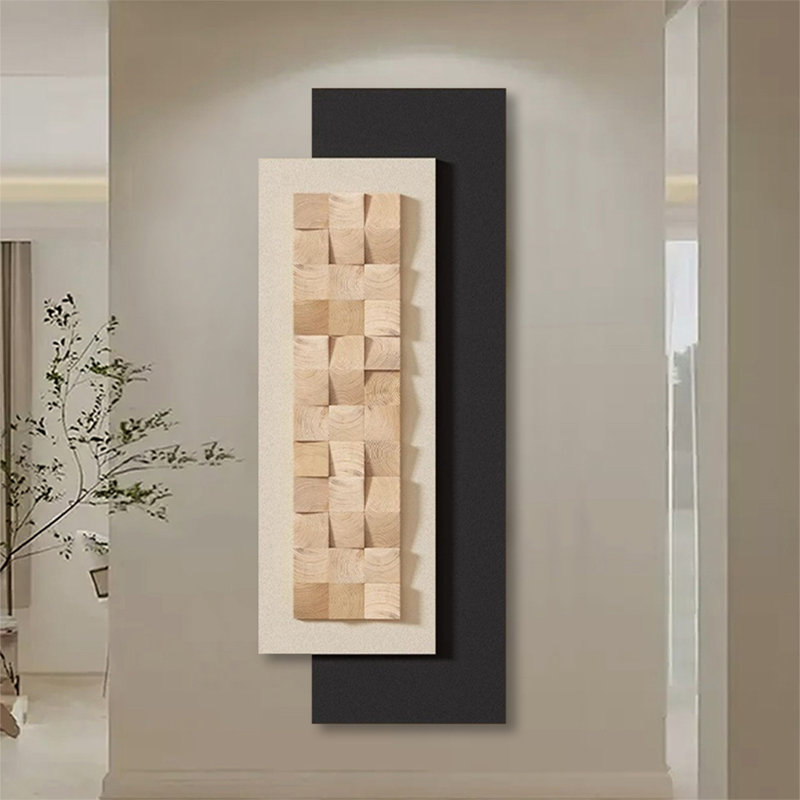 Modern 3D Solid wood and Sandstone Wall Decor,Wall Art