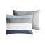 Édredon simple à rayures avec draps bleus / gris. Tissu. Rembourrage. Édredon, 2 taies décoratives, 1 drap plat, taies d'oreiller ajustées. Convient à un matelas de 14 po ou moins. Lavable. Conception de drap. Microfibre. Bourre, machine