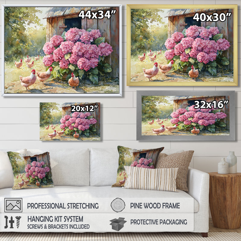 Dorislee - Floral Wall Art, Single Picture Framed Print, Silver, 12" H x 20" W