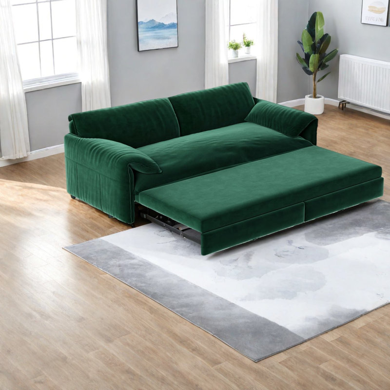 Canapé-lit extensible avec rangement en velours pour la maison In 1