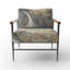 Fauteuil décoratif tapissier Fractal Whirl en or et blanc rétro-2072103321