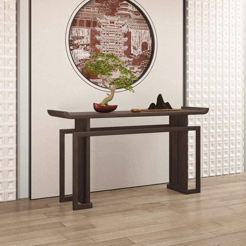 Console de style chinois rétro, H 33,9 po x l 55,1 po x P 14,2 po