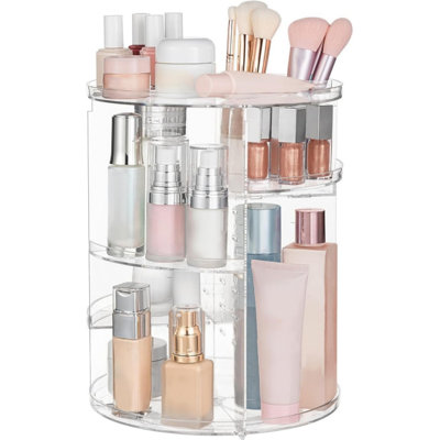 Organisateur de maquillage rotatif à 360°, carrousel ajustable, grande capacité, organisateur de parfums rotatif, organisateurs de soins de la peau, support de rangement pour cosmétiques