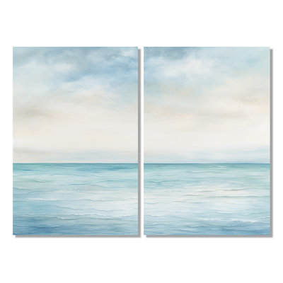 «Ocean Minimalisme» Horizon Charm I - Grand océan, reproduction d'art sur toile