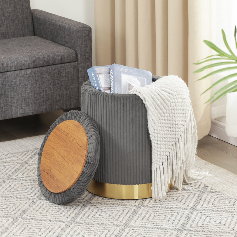 Repose-pieds avec rangement 14 po, Gris