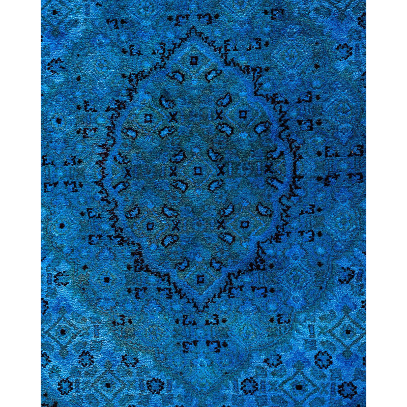 Tapis bleu surteint 6 pi 2 po x 8 pi 10 po One-of-a-Kind