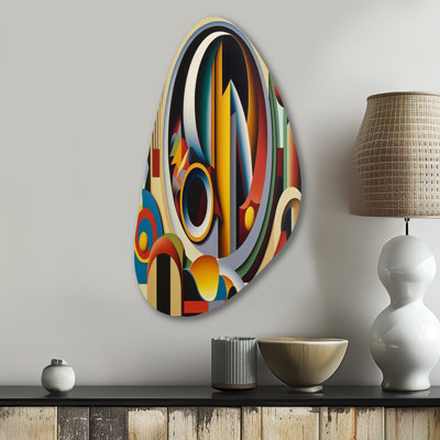 Circular Retro Dynamics II - Art géométrique asymétrique moderne en métal