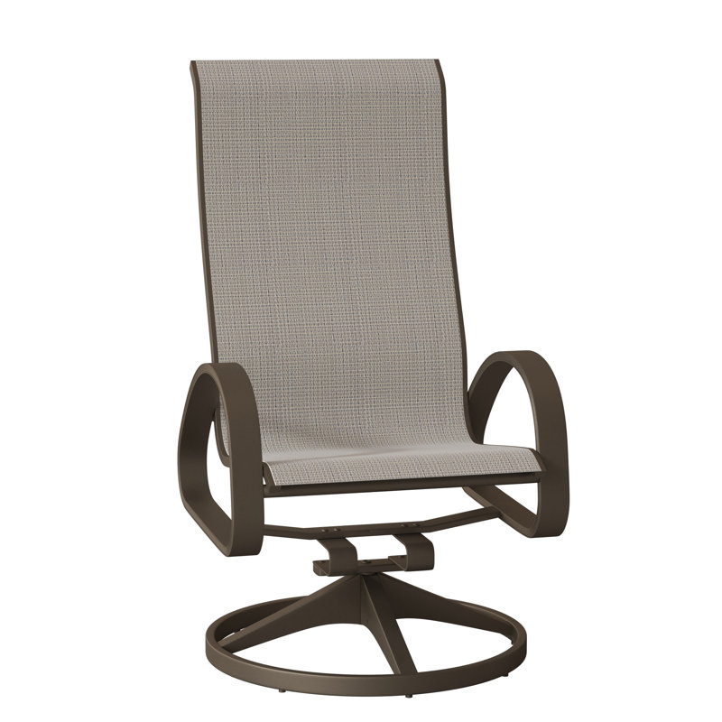 Fauteuil de patio pivotant Hiraku, Bois de plage texturé, Fumée