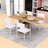 Foldable Kitchen Table with Storage Rack and 4 PU Leather Chairs-1480386077