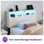 Tête de lit tapissier avec lumières DEL et station de charge Berte-114318247-114318245