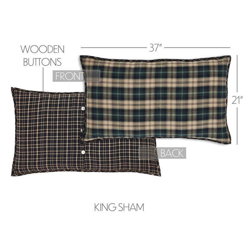 Pine Grove Cotton Blend Plaid Sham Set, King