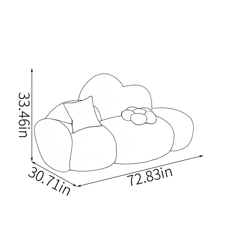 Saela, H 33,46 po x l 72,83 po x P 30,71 po