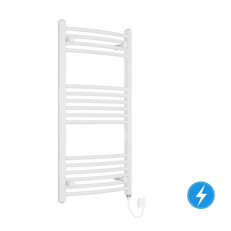 Aillie Curved Towel Rail Heated Towel Rails, White